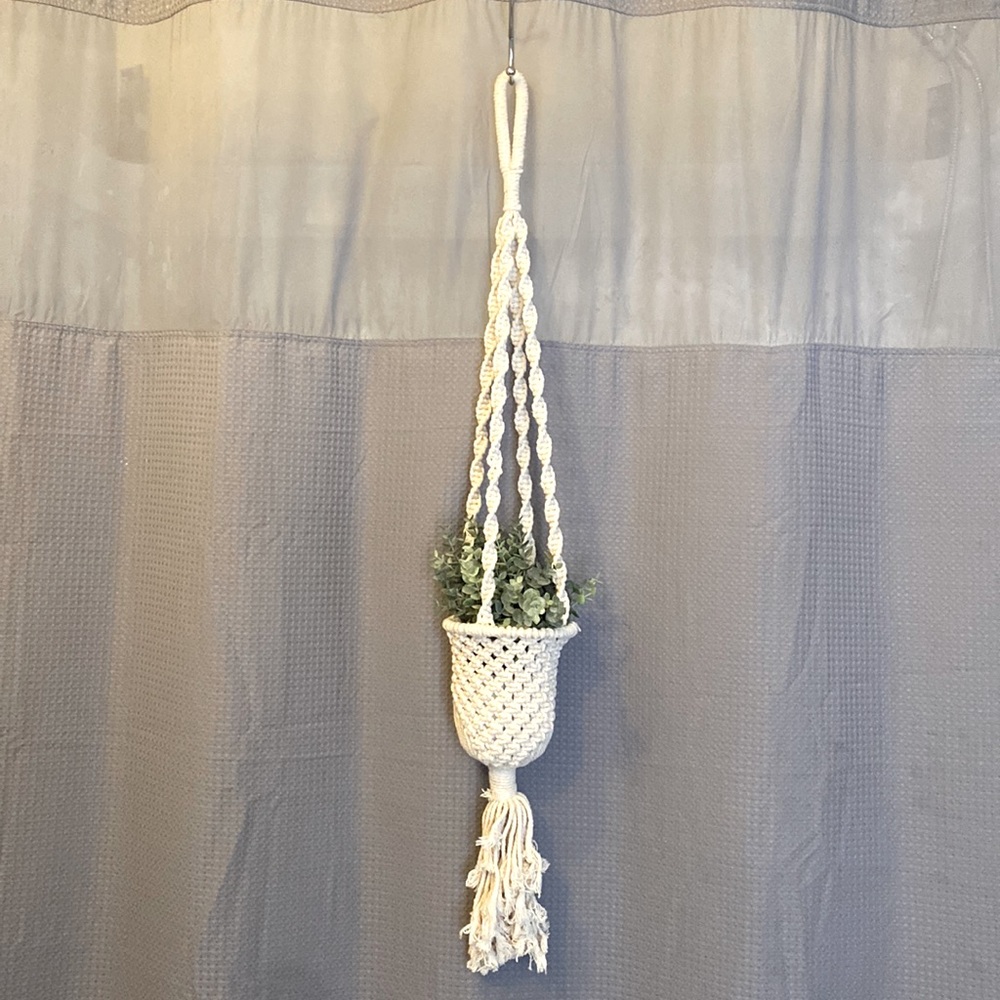 Hanging Basket With Artificial Greenery